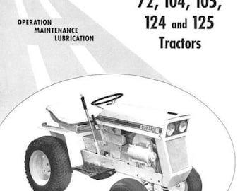 Cub Cadet 72 104 105 124 125 Tractor International Maintenance Manual Workshop Repair Instruction Operation Fix PDF Part Instant Download