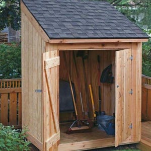 DIY Lean to 4X6ft Garden Shed Lumber Wood Shelter Build Plans for Garden Wooden Winter Garden Shed Woodworking PDF Instant Download