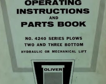 Oliver Plow 4240 Tractor Plow Owners Manual Parts Repair Two Three Manual English PDF Instant Download Retro Scan
