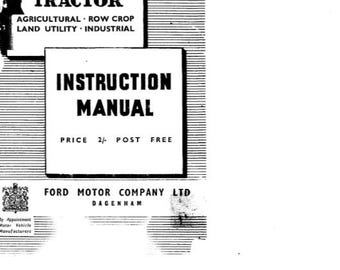 Fordson Major Tractor Agricultural Instruction Manual in English Instant Download