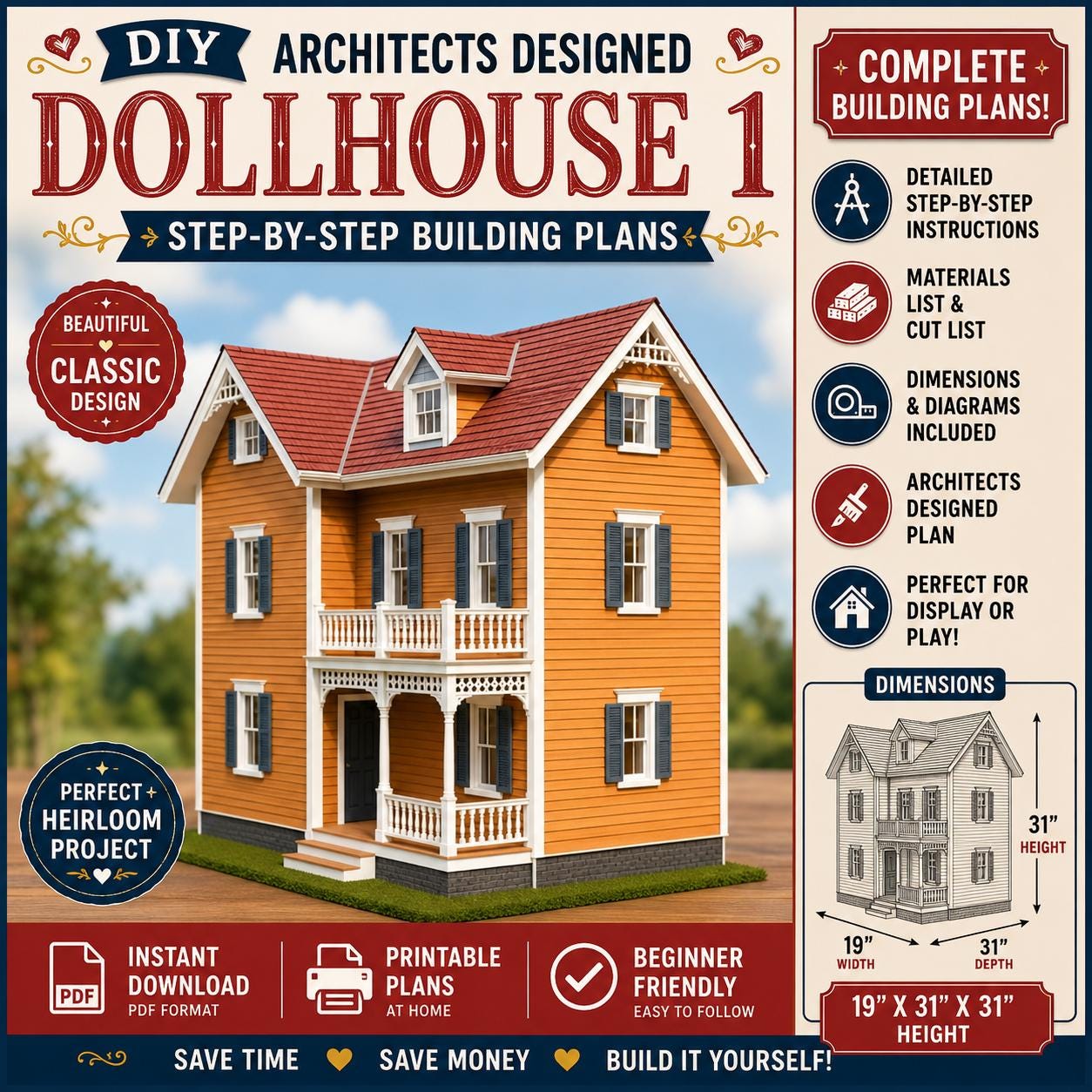 DIY Architects Designed Dollhouse 1 Miniature Doll Houses Plus