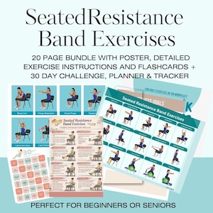 Widerstand im Sitzen, Stehend, Loop-Band, Tubes, Griffe, Senioren, Workout, Physiotherapie, Balance, Zuhause, 12 Wochen, Selbst Herausforderung, Fitness Übung, PDF