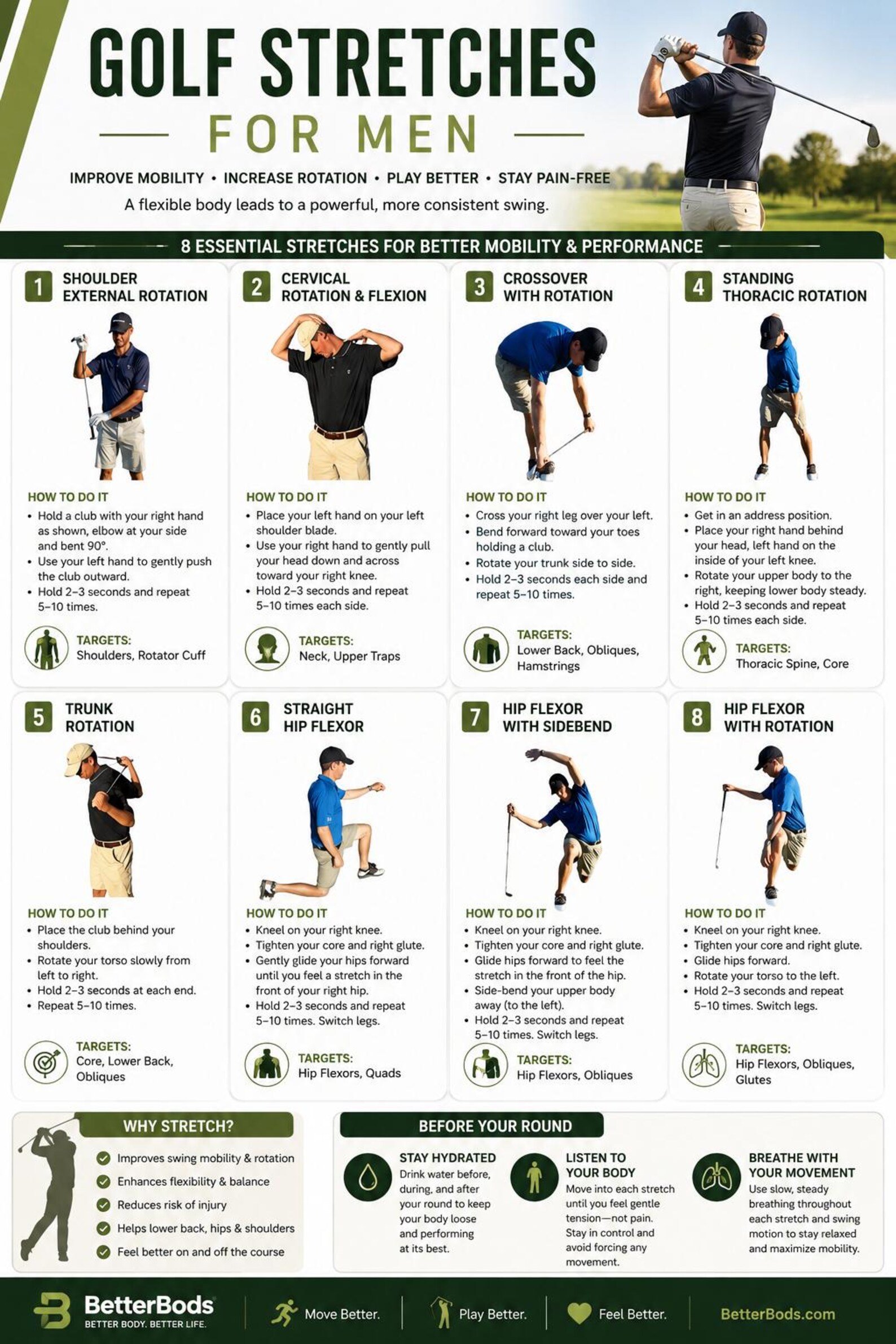 Mens Golf Stretching Exercises for Better Swing Challenge Golf Training ...