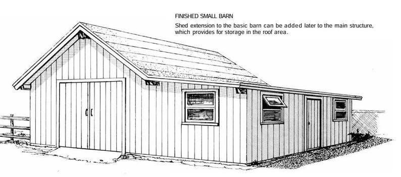 DIY 30x30 Ft Small Barn Plus 12x18 Shed Outdoor Animal Shelter Pole ...