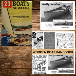 23 modèles de manuels de bateaux en bois à monter soi-même pour la pêche, les années 1950, le livre PDF hors-bord, voile, bateau à rames, plans, comment construire, menuiserie, téléchargement immédiat