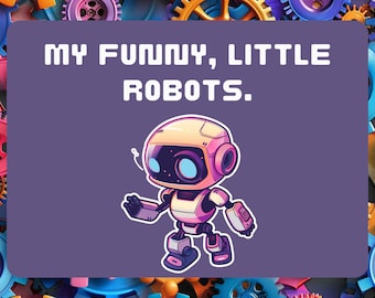 Cute Robot Colouring Books and Sticker Book for Kids