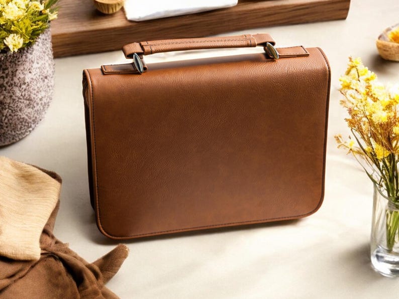 Custom Floral Leather Bible Cover Engraved Bible Cover Personalized