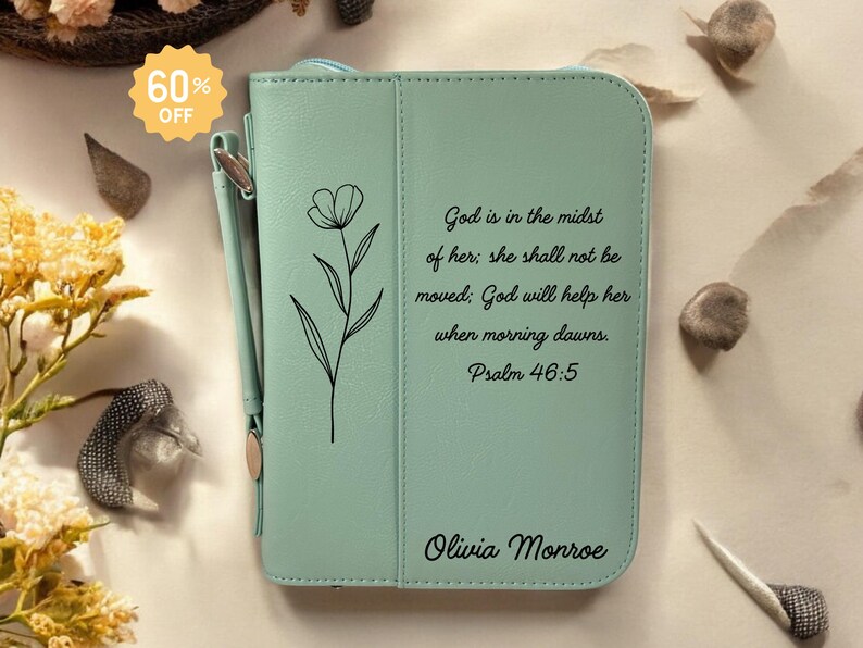 Leather Bible Cover Personalized Bible Cover Bible Verse Religious