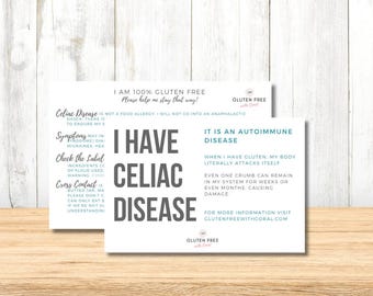 Carte de sensibilisation à la maladie cœliaque : guide sans gluten (téléchargement numérique)
