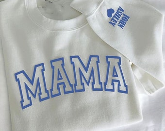 Gepersonaliseerde Mama Sweatshirt met kindernamen Aangepaste Moederdag Cadeau Moeder Trui Verjaardagscadeau Nieuwe moeder Aangepaste Sweatshirt Uniek cadeau