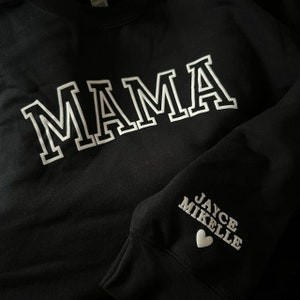 Sudadera de mamá personalizada con nombres de niños / Letras de hojaldre / Letras en relieve / Regalo para mamá / Mamá Suéter Mamá Regalo de cumpleaños Regalo para mamá Regalos imagen 7