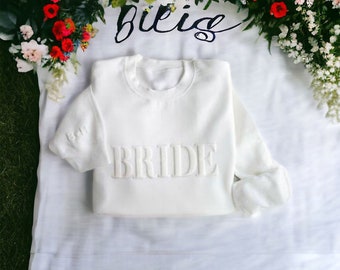 Bride Sweatshirt-Couples Sweatshirts-Embroidered Sweatshirt-Bride Crewneck-Wifey Sweatshirt-Mrs Sweatshirt-Custom Embroidered Sweatshirt