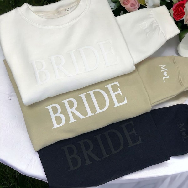 Personalized Gift For Bride  Bride Sweatshirt Engagement Gift  Unique Bridal Shower Gift Future Mrs Sweatshirt Initial Heart Sleeve