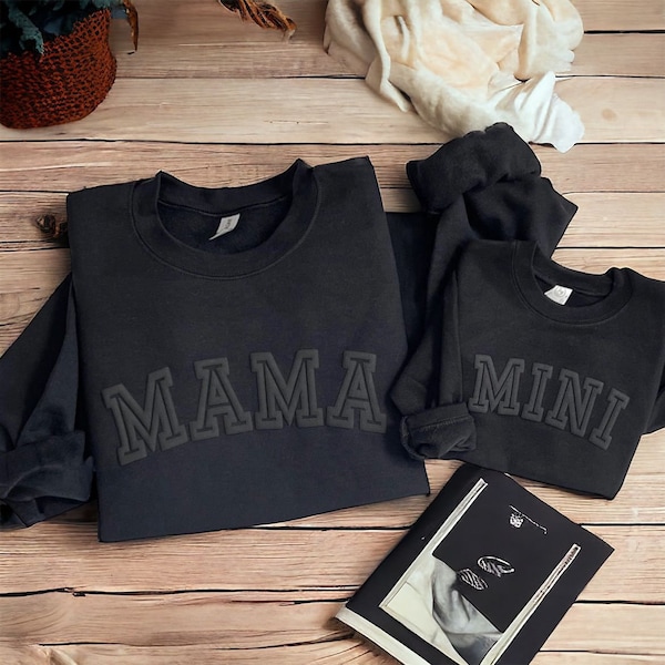 Custom Mama Kid Matching Sweatshirt  Mothers Day Gift Personalized Mom Sweater Birthday Gift for New Mom Gift Minimalist Style Sweatshirt