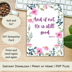Carte imprimable Il est toujours bon - carte imprimable à la maison pour l'infertilité PDF - cadeau imprimable pour carte de sympathie bricolage