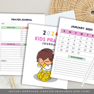 Colorful Kids Prayer Journal, Religious Notebook, Personalized Children&#39;s Diary, Christian Gift, Customized Journal