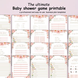 Printable Baby Shower Game Bundle, Gender Neutral Activities, Shower Games Pack, Instant Download, Fun Baby Shower Games