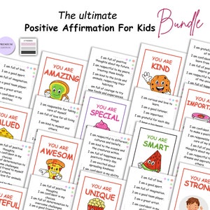 Affirmationskarten für Kinder, Deck mit positiven Nachrichten, Set mit ermutigenden Zitaten, Stärkung des Selbstwertgefühls, Motivationstool