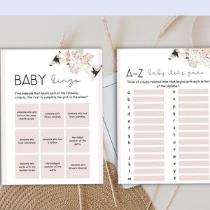 Printable Baby Shower Game Bundle, Gender Neutral Activities, Shower Games Pack, Instant Download, Fun Baby Shower Games