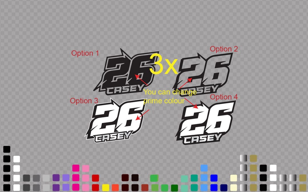 Custom Racing Number Decals 3x Pack: Bold Motocross Style, Vinyl ...