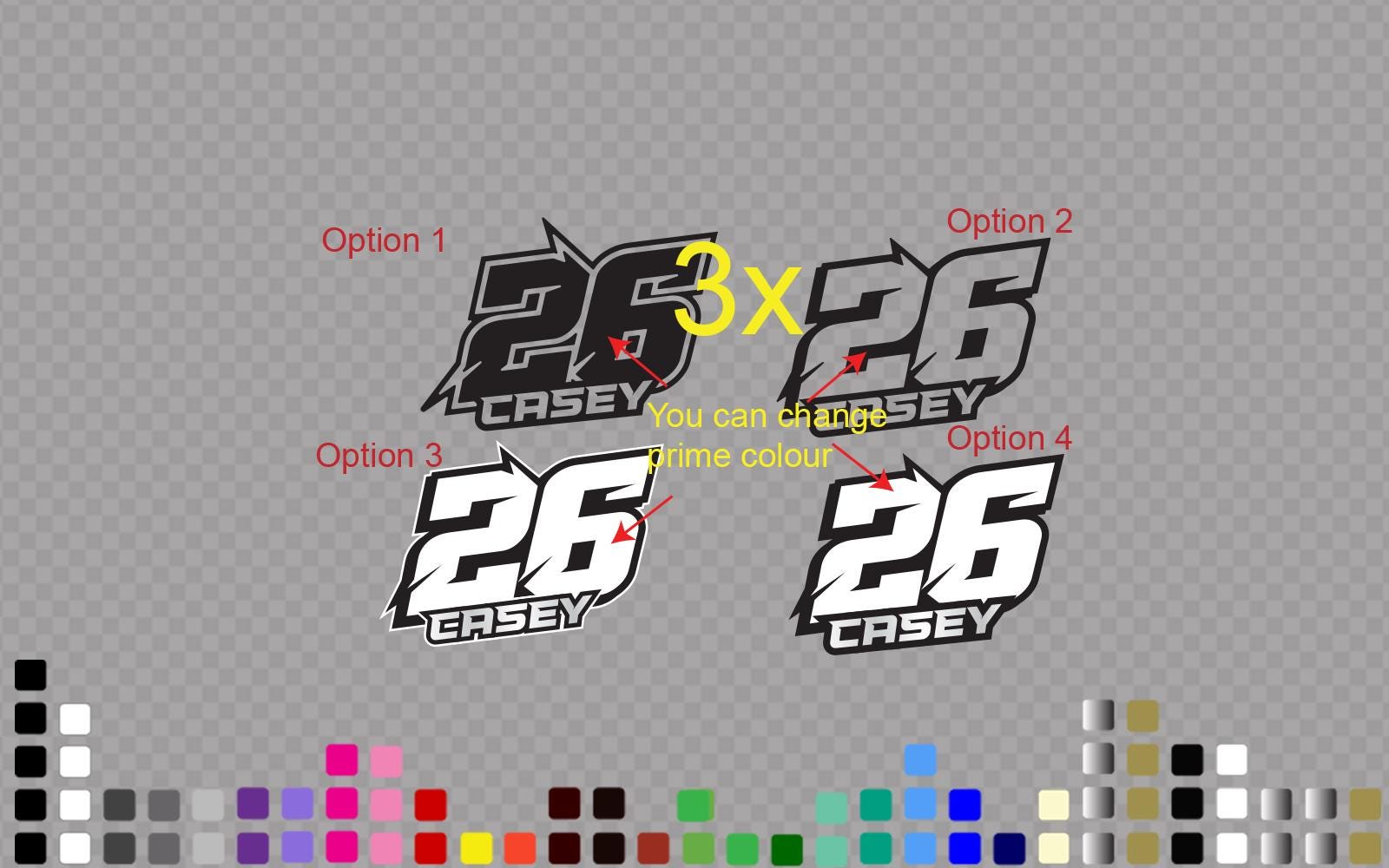 Custom Racing Number Decals 3x Pack: Bold Motocross Style, Vinyl ...