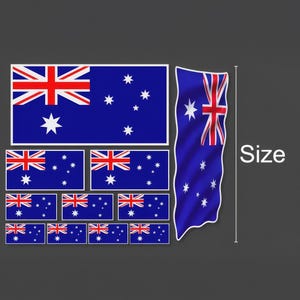 Assorted Australian Flag Sticker Pack | Waving and Standard Vinyl Decals