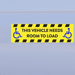 Wheelchair Vehicle Access Decal – Disabled Car Sticker – Keep Clear Sign – Van Car Windows – Various Sizes