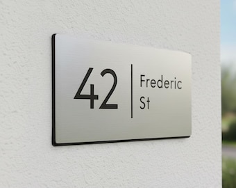 Engraved Address House Sign Plaque Street Number Modern Mailbox Sign