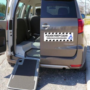 Wheelchair Vehicle Access Decal – Disabled Car Sticker – Keep Clear Sign – Van Car Windows – Various Sizes