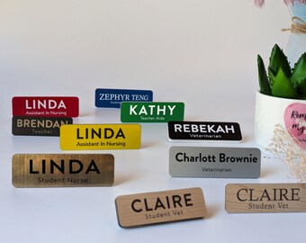Custom Engraved Acrylic Name Badge With Magnet Or Pin Fastener - OzDeco