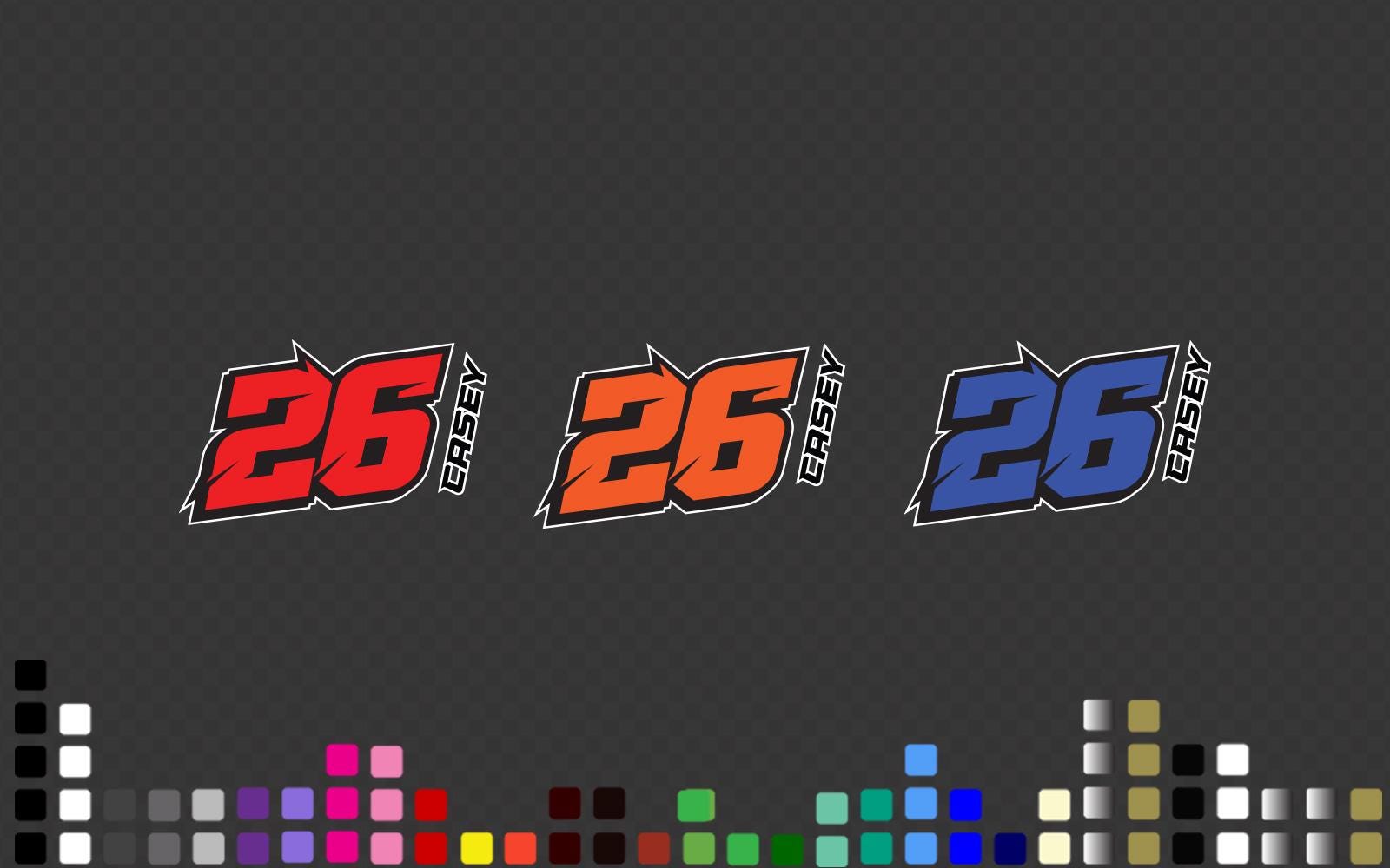 Custom Racing Number Decals 3x Pack: Bold Motocross Style, Vinyl ...