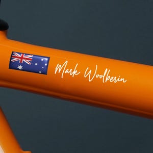 2x Custom Fake 3D effect Flag and Name Decal for Cyclists – Personalised Bike or Helmet Decal Outdoor Decal No Background Any flags Sizes