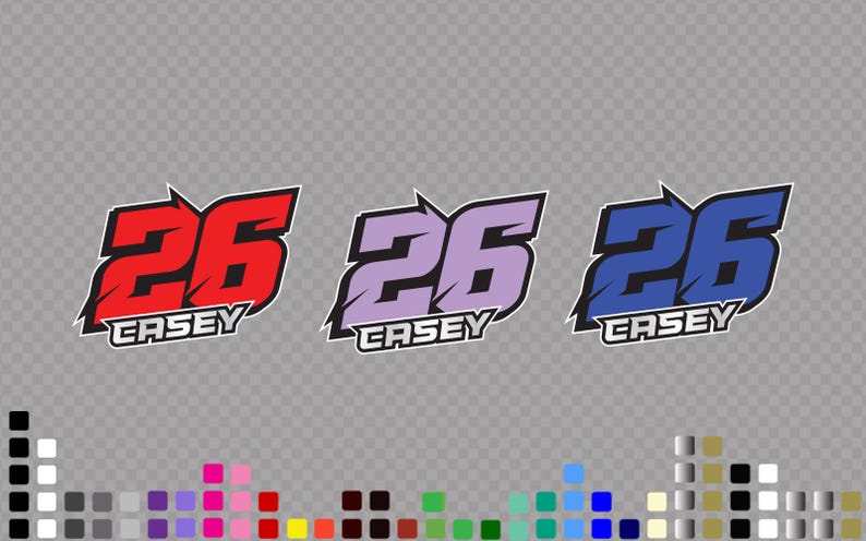 Custom Racing Number Decals 3x Pack: Bold Motocross Style, Vinyl ...