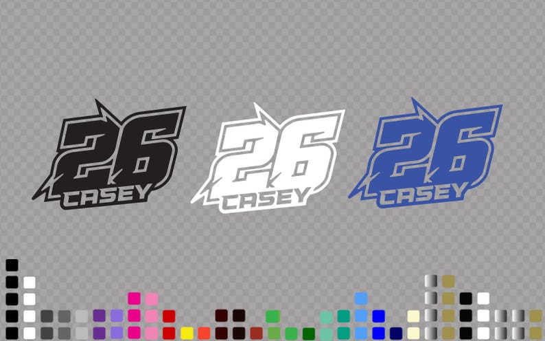 Custom Racing Number Decals 3x Pack: Bold Motocross Style, Vinyl ...