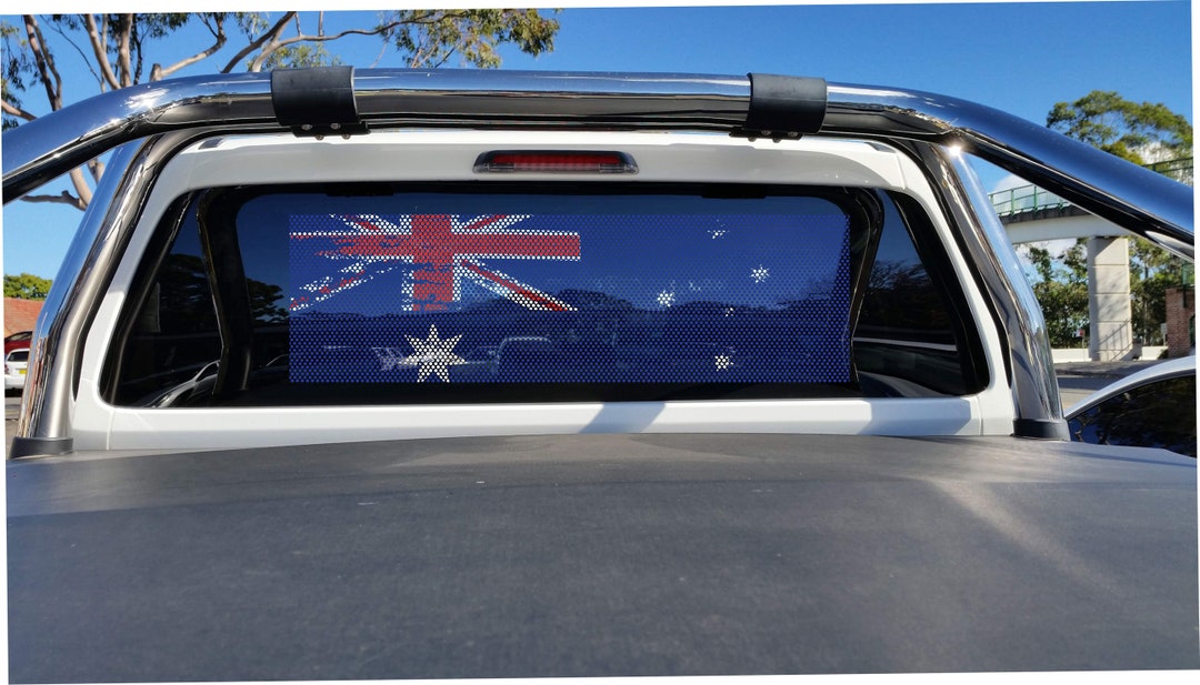 Australian Flag Window Perforated Decal Sticker, Spangled Flag Banner ...