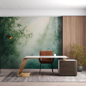 Forest Mist Wallpaper Mural - Serene Nature Backdrop for Home Decor