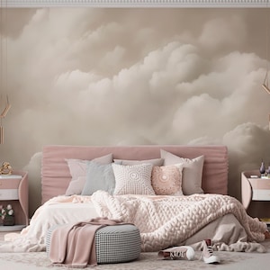 Vintage Cloud Wallpaper: Elegant Dreamy Interior Decor