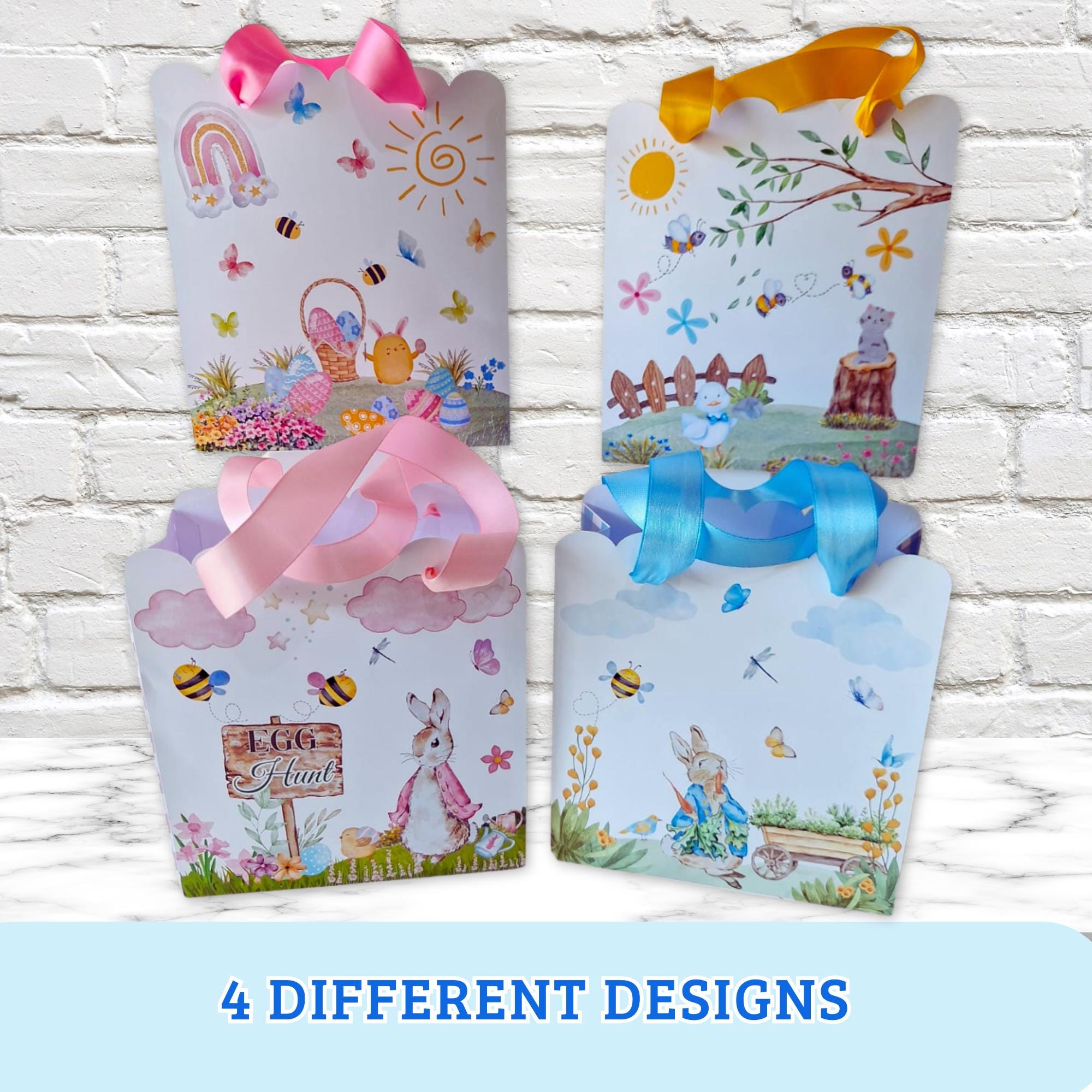 Easter Gift Bag Bundle, Printable Bunny Favor Bags (SVG, PDF, PNG ...