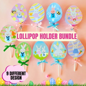 Easter lollipop holder, Easter bundle, Easter gifts, Lollipop holder, Easter for class,  Easter Template, Easter png, Easter favors, Easter