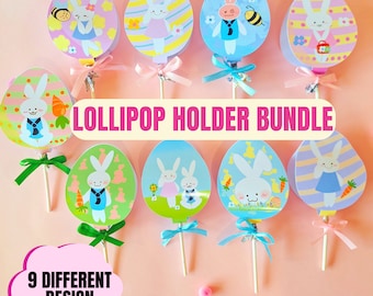 Easter lollipop holder, Easter bundle, Easter gifts, Lollipop holder, Easter for class,  Easter Template, Easter png, Easter favors, Easter