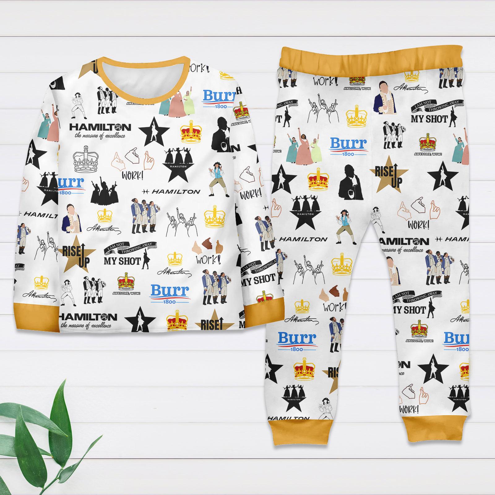Discover Hamilton Musical Pajama Set, Hamilton Broadway Loungewear Set, Alexander Hamilton Sleepwear, Broadway Matching Pajamas