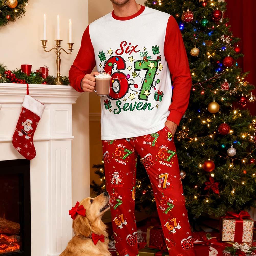 Discover Festive Long Sleeve Pajamas Set for Adults, Christmas Family Matching Sleepwear