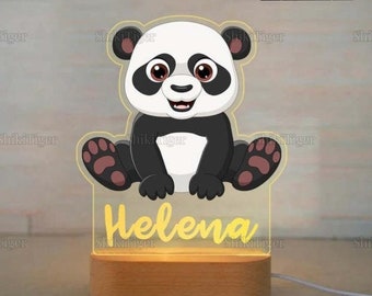 3D Panda Night Light, Animal Panda Bear Lamp, Cute Panda Night Lamp For Kids, Panda Animal 3d Led Light, Bedroom Bedside Light