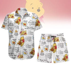 Shirt Winnie de Poeh, Pooh And Friends herenshort, Pooh With Honey zomershirt, Disney cartoon workoutshort
