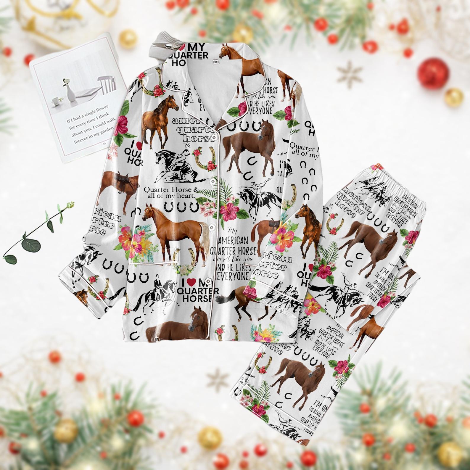 Discover Horse Pajamas Set, Horse Pajamas For Party, Horse Lovers Pajamas, Horse Racing Pajamas, Cowboy Shirt, Horse Lover Gift