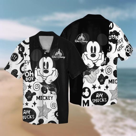 Mickey Mouse Aloha Summer Button Shirt, Disney Vacation Beach Hawaiian  Shirt, Mickey Tropical T-Shirt, Retro Walt Disneyworld Shirt