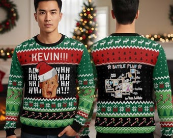 ホームアローン クリスマス ニットセーター 風プリントスウェット