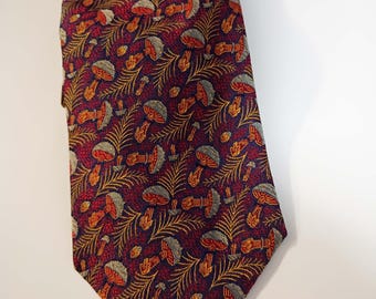 Vintage Robt. Talbott BEST of CLASS Tie (necktie)- deep purple background w/ multi-hued "mushroom" accents- in very good cond.