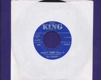 BILL DOGGETT 45 rpm Record- Honky Tonk part 1 & 2- 1956 INSTRO
