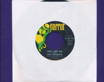 the ZOMBIES 45 rpm Record- Tell Her No- 1965 VG+